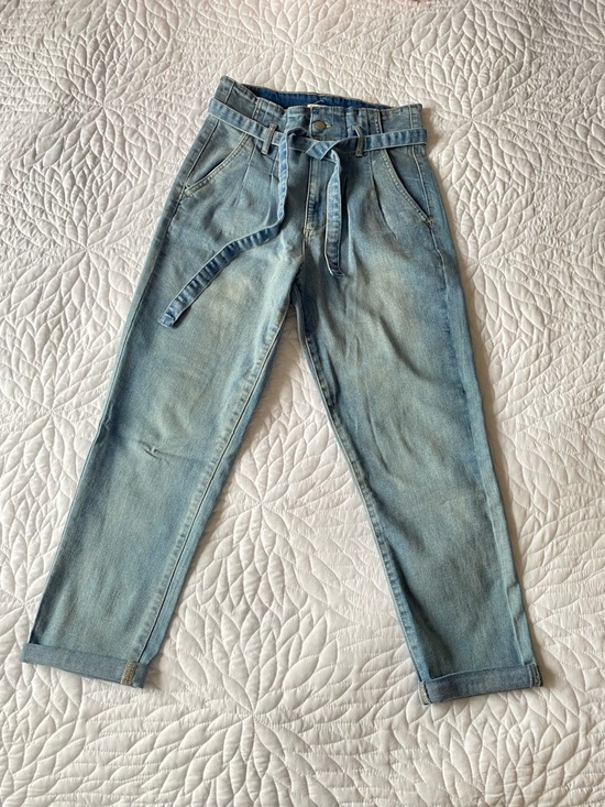 Hi-Rise Sliychy Tie-Waist Women's Jeans - Picture 2 of 8